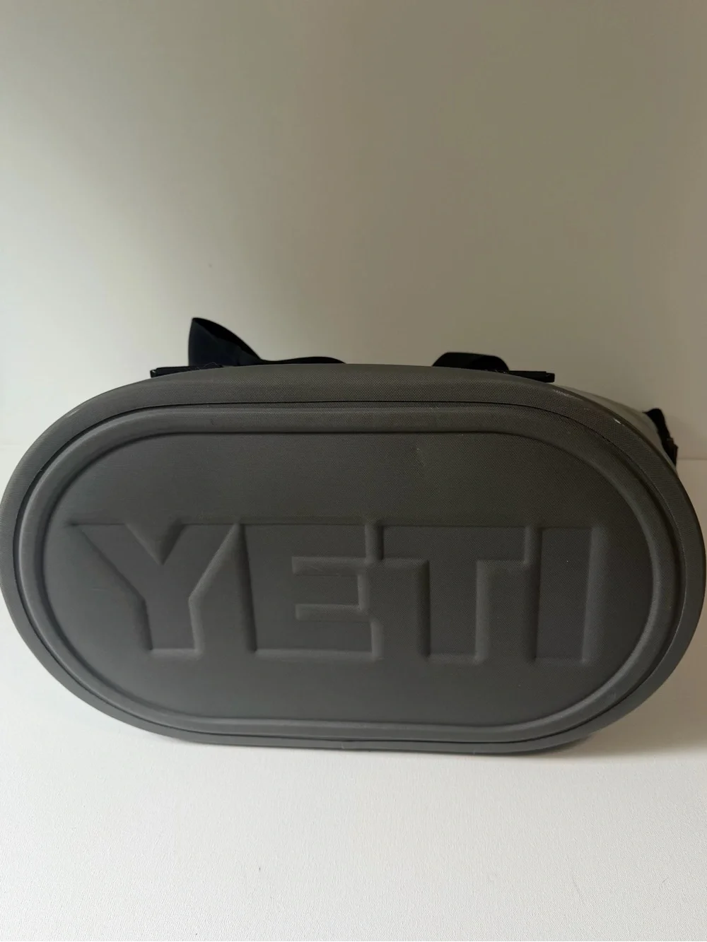 Yeti Hopper Two 30 Tote in Gray with Black Handles and Blue Zipper MSRP: $350